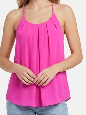 Poetry Bright Pink Pleated Halter Blouse